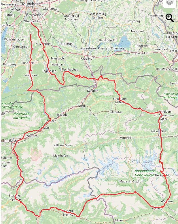 Streckenplan: Große Glockner Rundfahrt