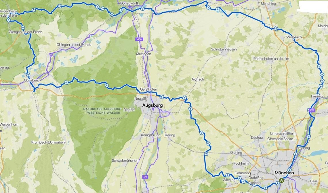 Strecke Donau-Ries Rundfahrt
