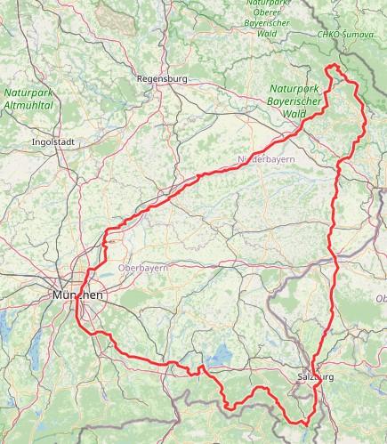 Strecke Große Arber Rundfahrt